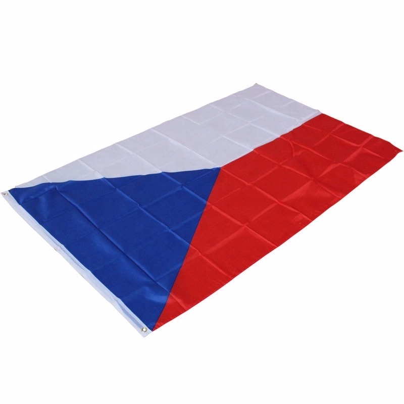 2020 Euro manufacturer wholesale 68D polyester 90*150cm 3*5 feet nation banner CZ czech flag